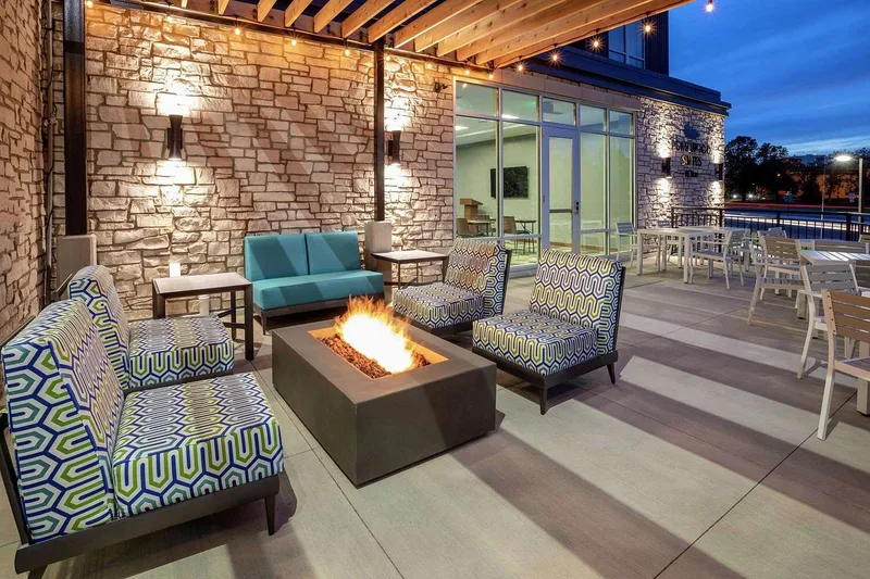 Outdoor patio and gathering space at Homewood Suites Edina