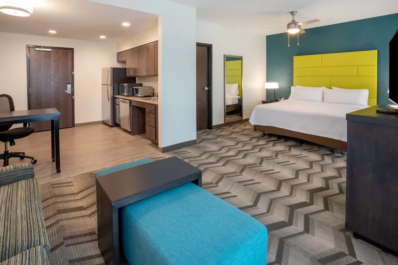 Suite living space at Homewood Suites Edina