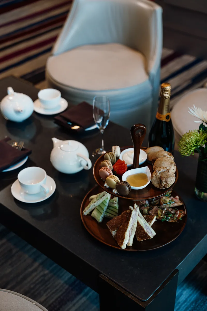 Dining room at The Westin Edina Galleria set for a weekend meal